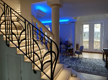 domotique corniche RVB escalier éclairage led 